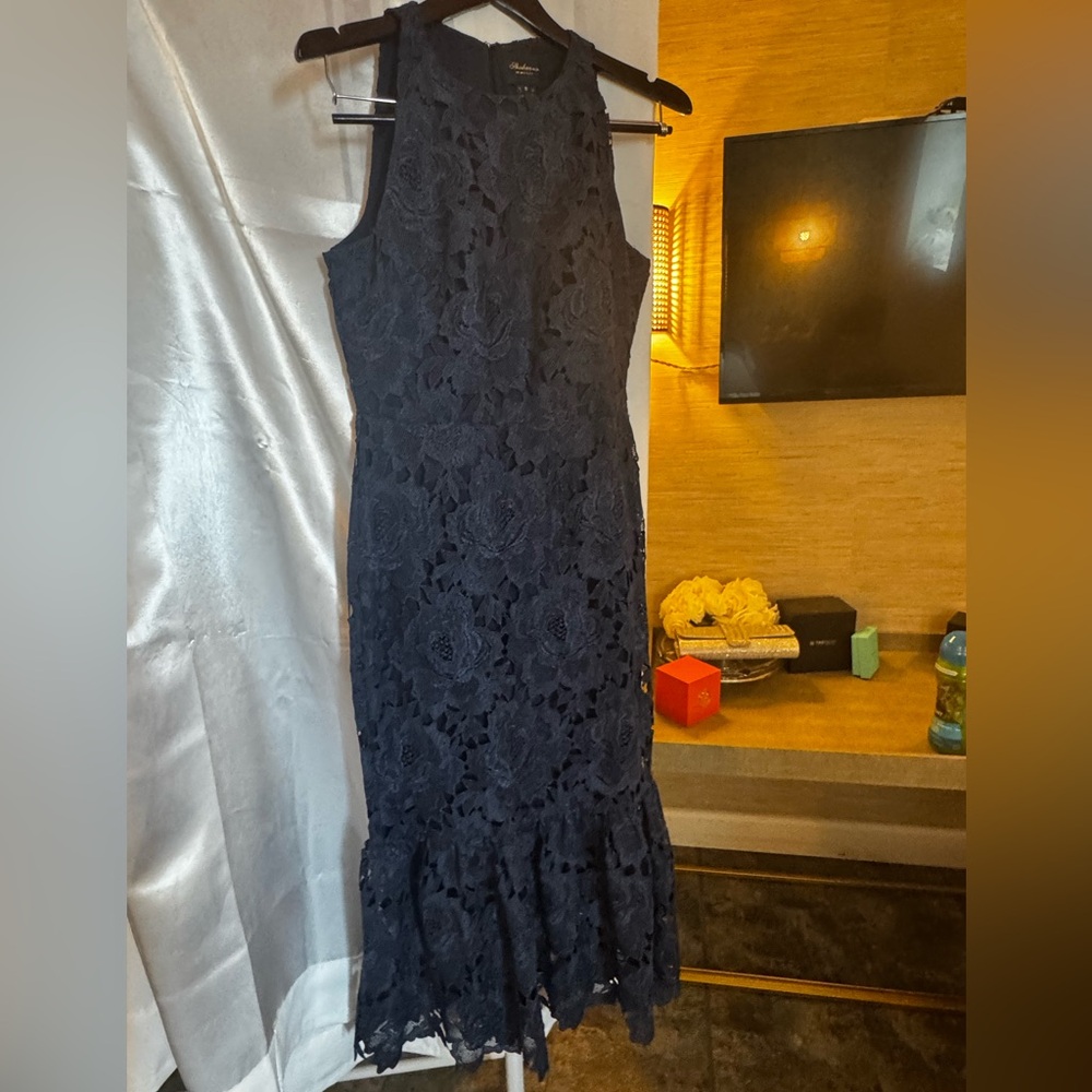 Shoshana, Navy Blue Lace Dress, Size 8 (fits like 6) Worn ONCE